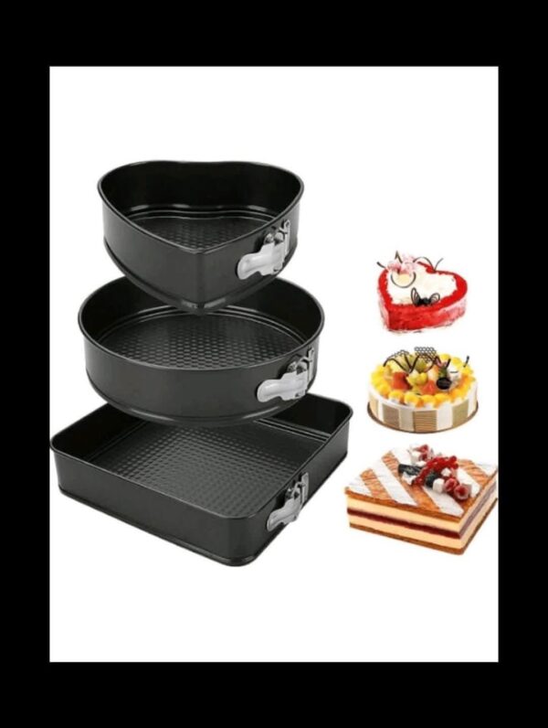 set de 3 moldes antiadherente desmontable pastel - Image 3